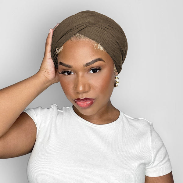 Premium Jersey Hijab, Jersey Headwrap Turban Head Wrap in Sienna, Brown  Jersey Hijab, Jersey Hijab, Stretchy hijab Turban